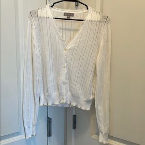 J. Crew Ivory Knit Cardigan